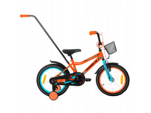 ROWER DZIECIĘCY TABOU ROCKET 14 KOŁA 14" PROWADNIK KÓŁKA KOSZYK ORANGE/BLUE