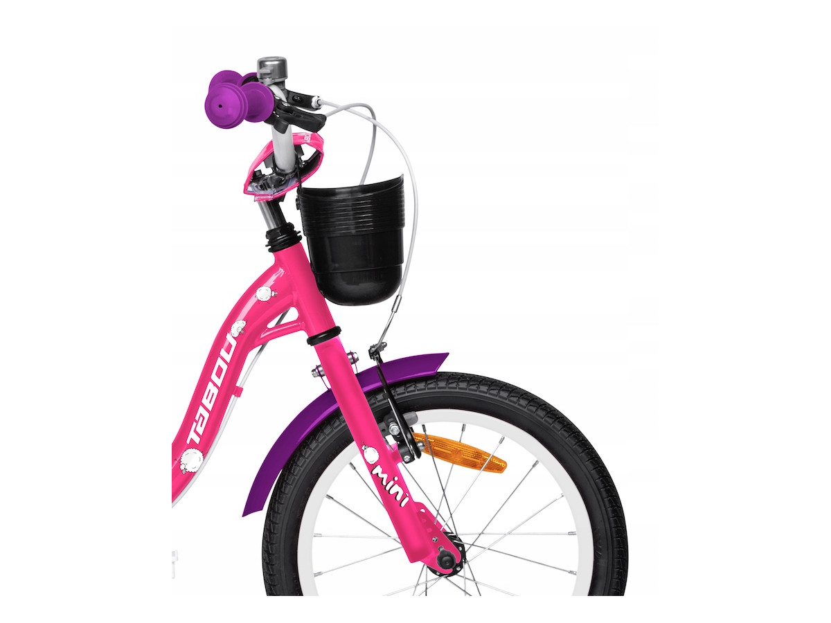 ROWER DZIECIĘCY DO NAUKI TABOU MINI ST KOŁA 14" TYLKO 7,5KG PINK WHITE