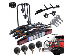 BAGAŻNIK ROWEROWY NA HAK AGURI ACTIVE BIKE PRO 4 ROWERY UCHYLANY 13PIN