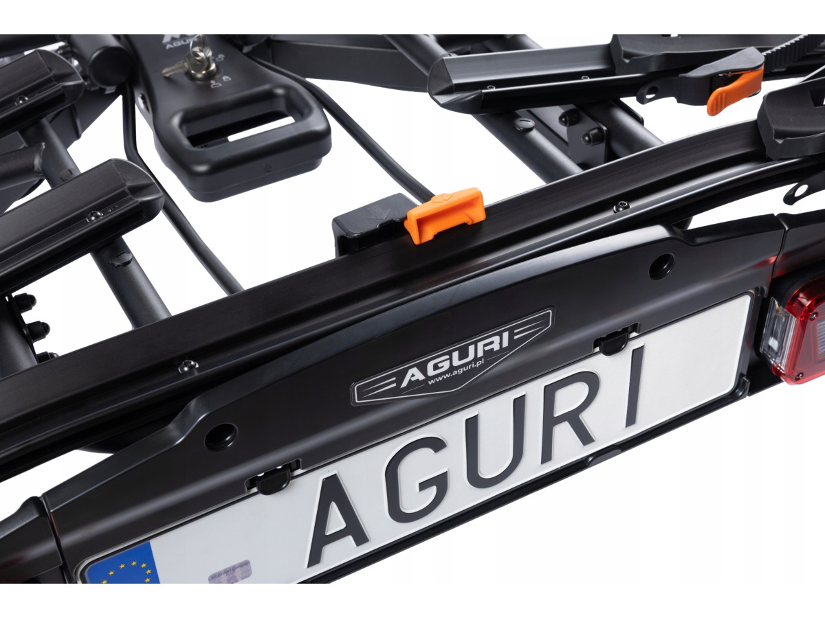 BAGAŻNIK ROWEROWY NA HAK AGURI ACTIVE BIKE PRO 3 13-PIN UCHYLANY ZAMYKANY