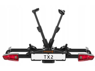 BAGAŻNIK ROWEROWY NA 2 ROWERY SKŁADANY PLATFORMA NA HAK SPINDER TX2 LED