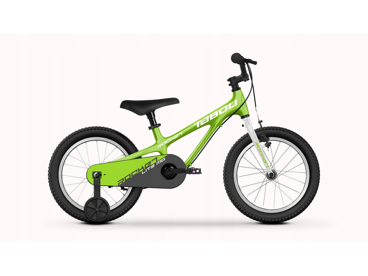 ROWER DZIECIĘCY TABOU ROCKET LITE MG KOŁA 14" ULTRALEKKI 6KG LIMONKOWY
