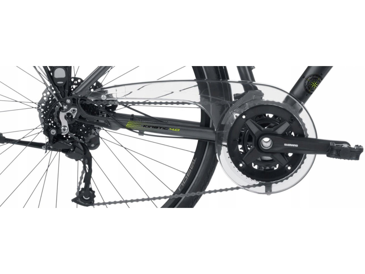 ROWER TREKKINGOWY TABOU KINETIC 4.0 RAMA 23 ALIVIO 2X9 HYDRAULIKA GRAY/LIME