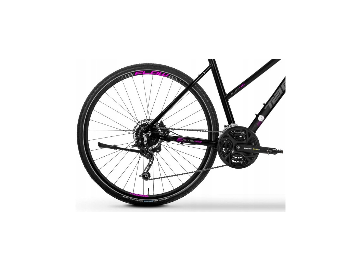 ROWER CROSSOWY DAMSKI TABOU FLOW 4.0 RAMA 17 ALIVIO 3X9 BLACK/PURPLE
