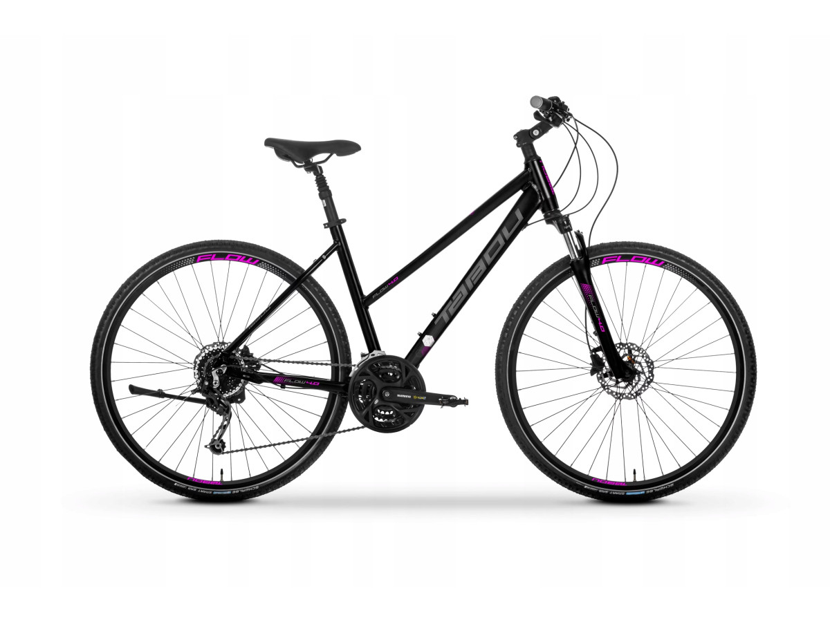 ROWER CROSSOWY DAMSKI TABOU FLOW 4.0 RAMA 17 ALIVIO 3X9 BLACK/PURPLE