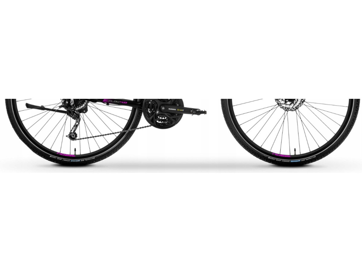 ROWER CROSSOWY DAMSKI TABOU FLOW 4.0 RAMA 17 ALIVIO 3X9 BLACK/PURPLE