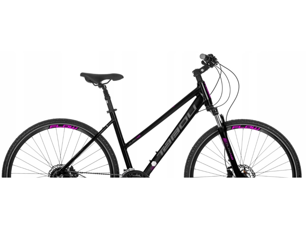ROWER CROSSOWY DAMSKI TABOU FLOW 4.0 RAMA 17 ALIVIO 3X9 BLACK/PURPLE