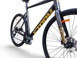 ROWER FITNESS GRAVEL STORM FOCUS 1.0 FLATBAR 58CM GRAFIT ZŁOTY HYDRAULIKA