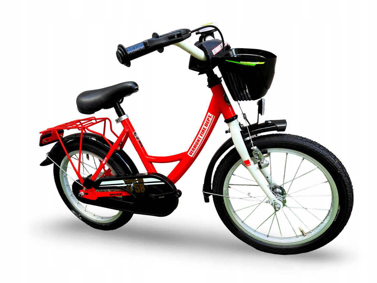 ROWER DZIECIĘCY VERMONT FIRE DEPARTMENT* Koła 16" BŁOTNIKI BAGAŻNIK