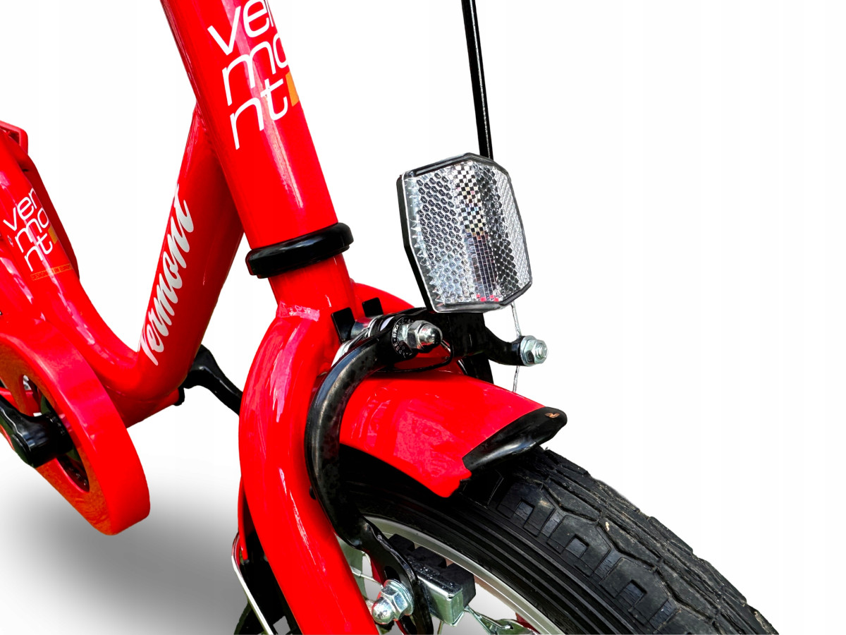 ROWER DZIECIĘCY VERMONT CLASSIC 12" RED BŁOTNIKI BAGAŻNIK ODBLASKI