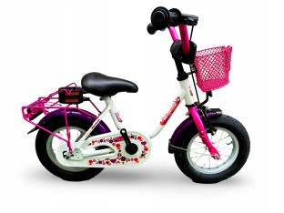 ROWER DZIECIĘCY VERMONT GIRLY PINK PURPLE KOŁA 12 BAGAŻNIK BŁOTNIKI ODBLASK