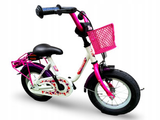 ROWER DZIECIĘCY VERMONT GIRLY PINK PURPLE KOŁA 12 BAGAŻNIK BŁOTNIKI ODBLASK