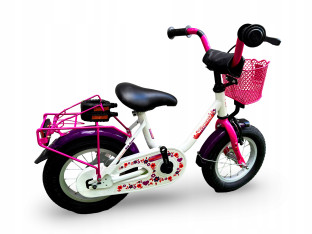 ROWER DZIECIĘCY VERMONT GIRLY PINK PURPLE KOŁA 12 BAGAŻNIK BŁOTNIKI ODBLASK