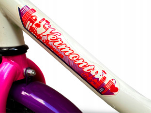 ROWER DZIECIĘCY VERMONT GIRLY PINK PURPLE KOŁA 12 BAGAŻNIK BŁOTNIKI ODBLASK