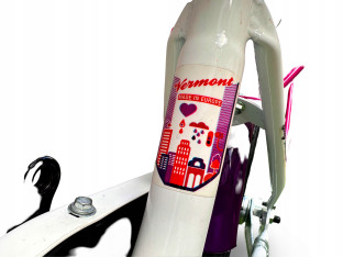 ROWER DZIECIĘCY VERMONT GIRLY PINK PURPLE KOŁA 12 BAGAŻNIK BŁOTNIKI ODBLASK