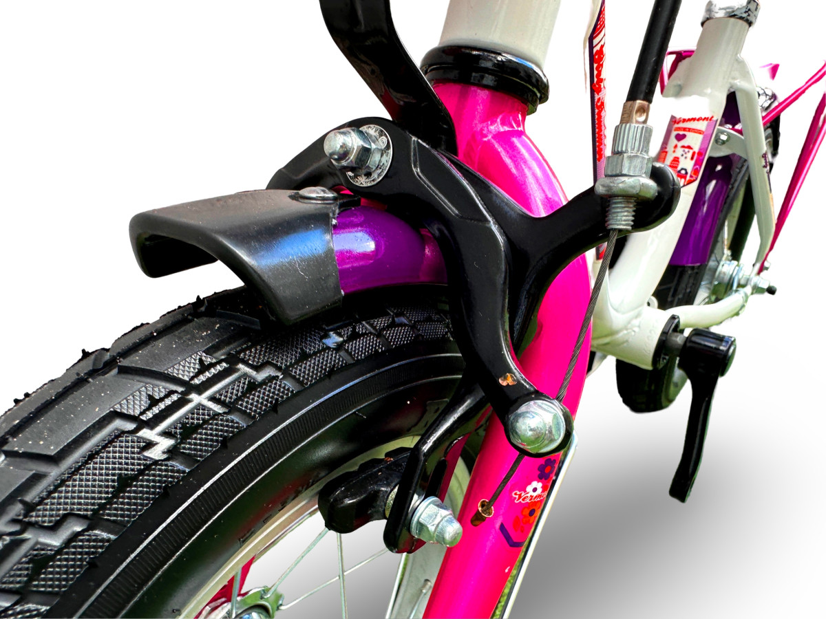 ROWER DZIECIĘCY VERMONT GIRLY PINK PURPLE KOŁA 12 BAGAŻNIK BŁOTNIKI ODBLASK