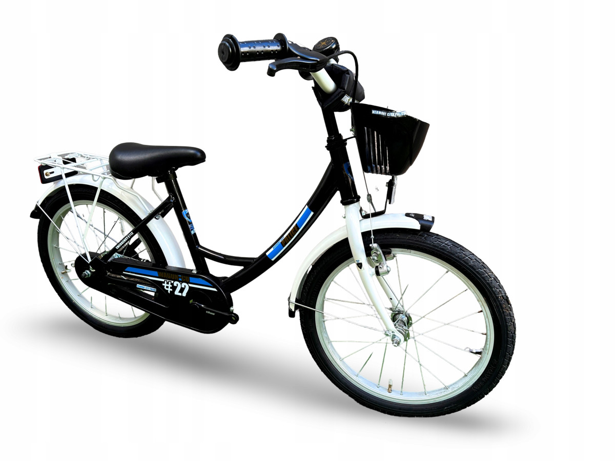 ROWER DZIECIĘCY VERMONT CITY POLICE KOŁA 18" BŁOTNIKI BAGAŻNIK ODBLASKI