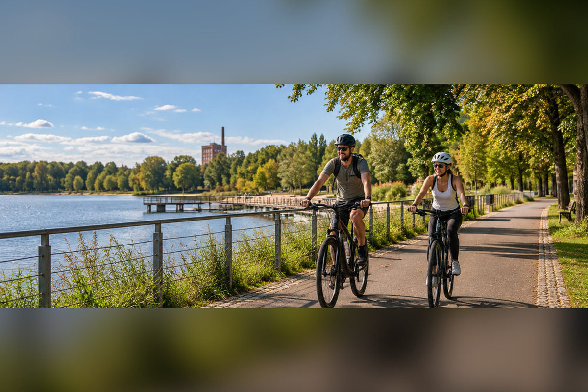 Ilustracyjne zdjęcie przejażdżki rowerowej w industrialnym otoczeniu Żyrardowa – poradnik ROWERIX