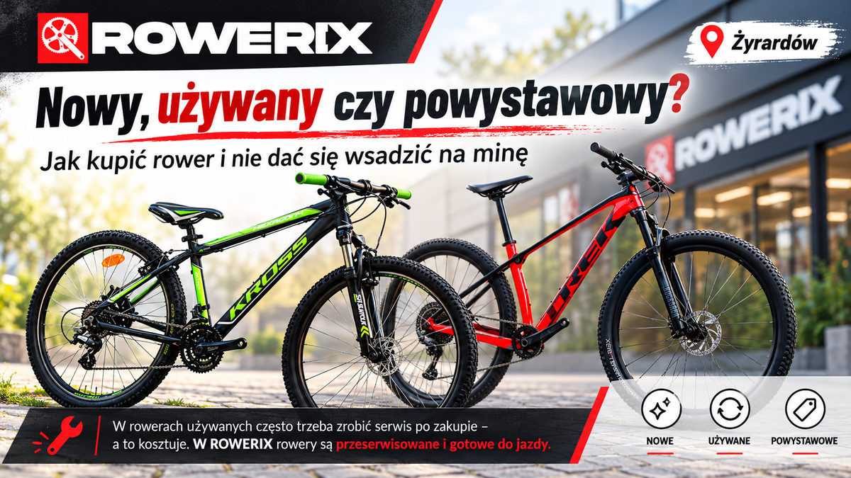 Nowy, używany czy powystawowy rower w Żyrardowie? Jak kupić dobry rower – poradnik ROWERIX