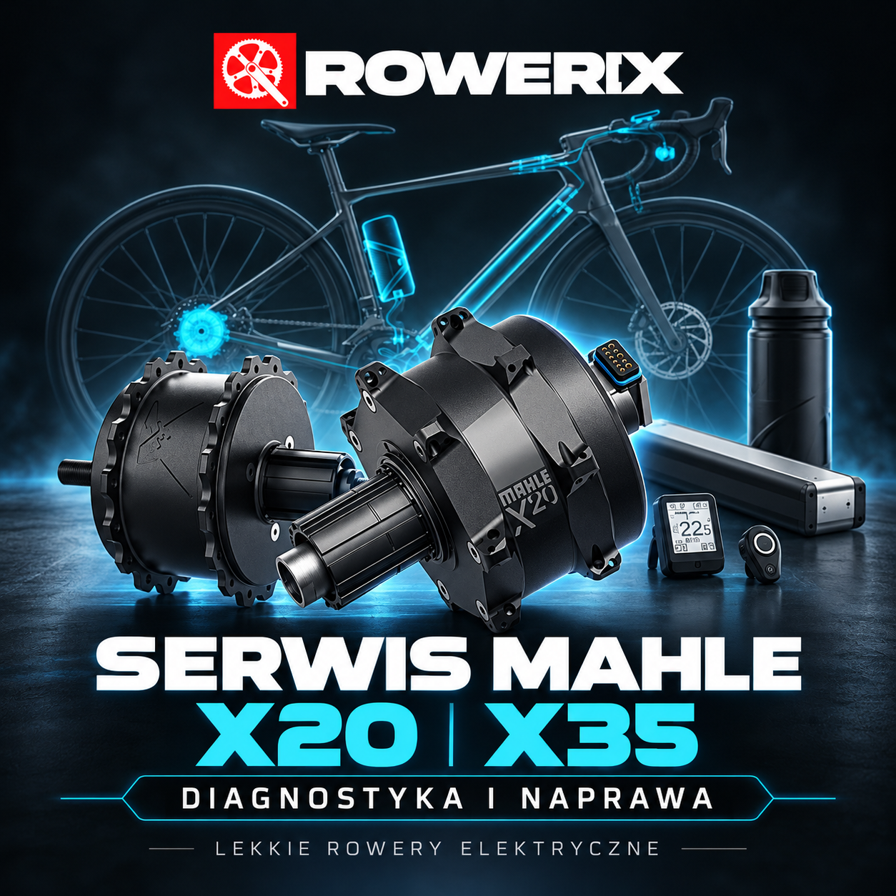 Serwis MAHLE X20 i X35 w Polsce – diagnostyka, naprawa silników i lekkie rowery elektryczne w ROWERIX