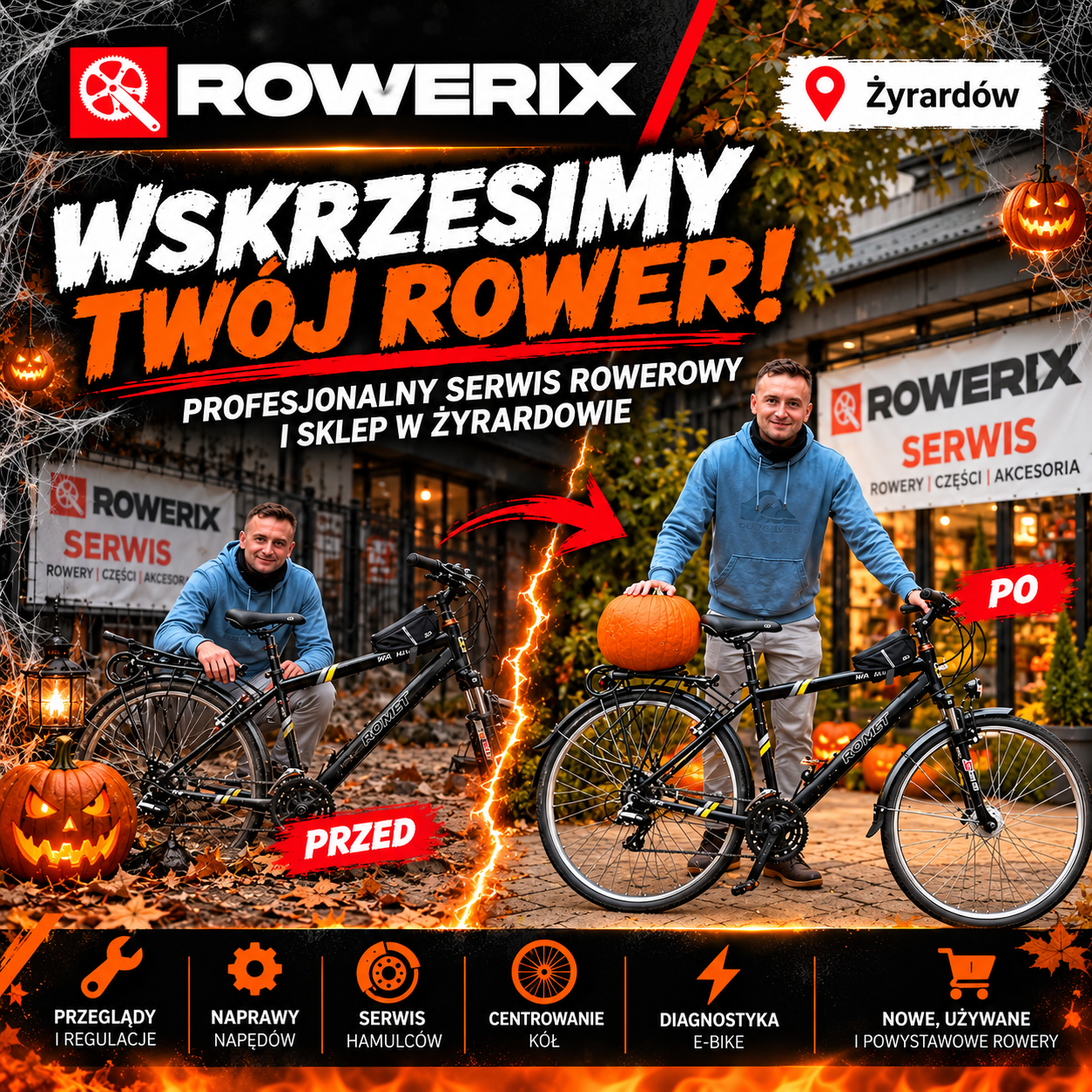Halloween w ROWERIX – wskrzesimy Twój rower! Serwis rowerowy Żyrardów