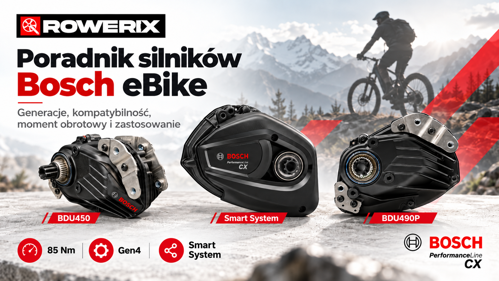 Silniki Bosch eBike – Gen 4 i 5, BDU450, BDU490 i Smart System | ROWERIX