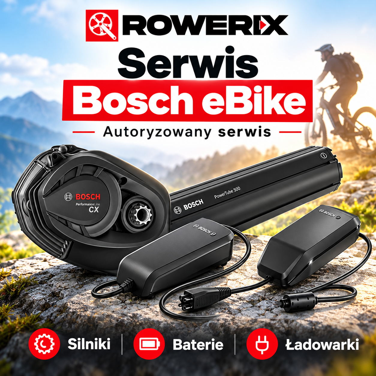 Autoryzowany serwis Bosch eBike ROWERIX – naprawa silników, diagnostyka i hurtowa sprzedaż części Bosch
